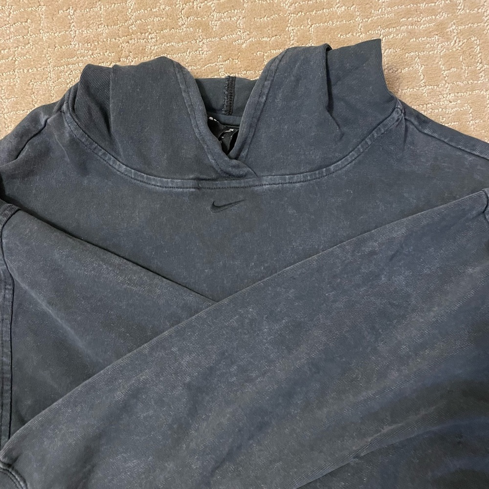 Nike Cropped Sweatshirt Hoodie - Black/Blue